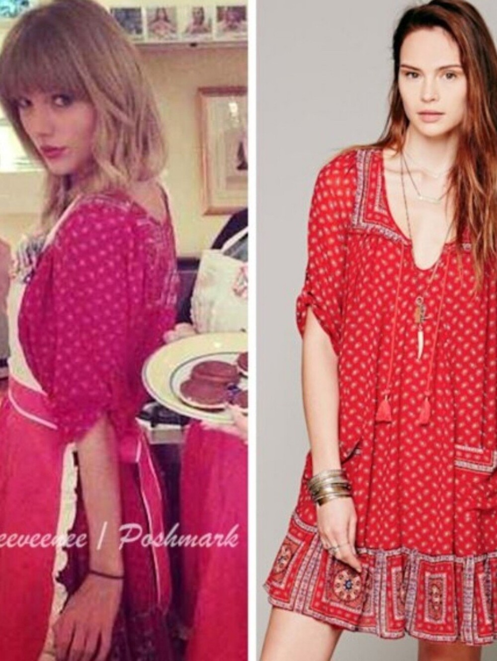 Free People Penny Lane Bohemian Printed Split-Neck Women's Dress